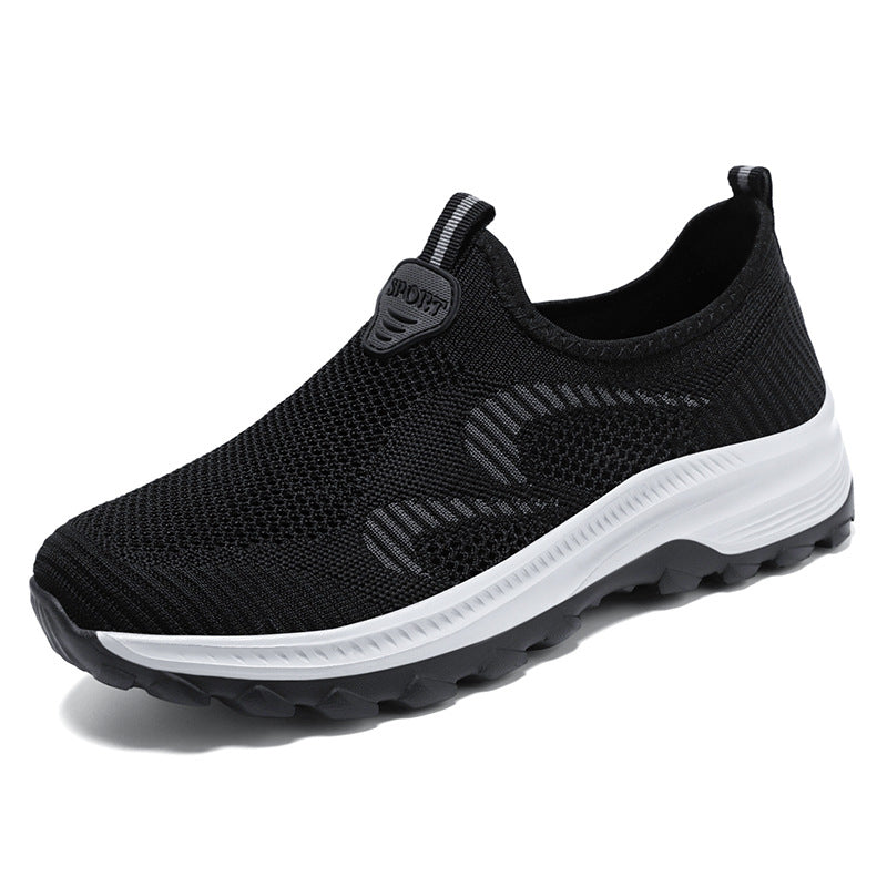 Damen nan leichter atmungsaktiver Strick-Slip-On Sneaker mit stoßdämpfender EVA-Zwischensohle und griffiger Profilaußensohle EB