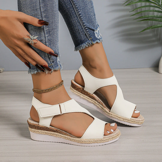 Damen komfortable Sandalen mit ergonomischem Fußbett und verstellbarem Riemen EB