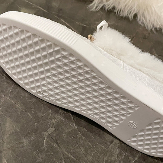 Damen Sneakers mit kuscheligem Fellkragen EB