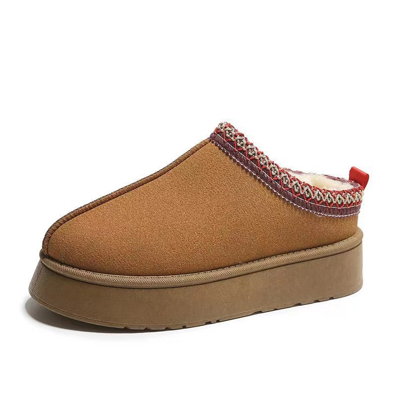 Damen Hausschuhe mit komfortabler Sohle und dekorativem Strickrand EB