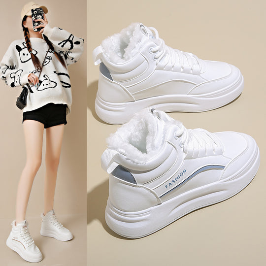 Damen High-Top Sneakers mit warm gefüttertem Kragen und rutschfester Sohle EB