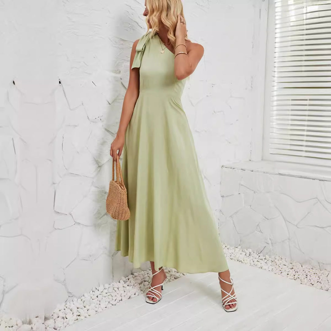 Damen Maxikleid mit asymmetrischem Design und Trägerdetail EB