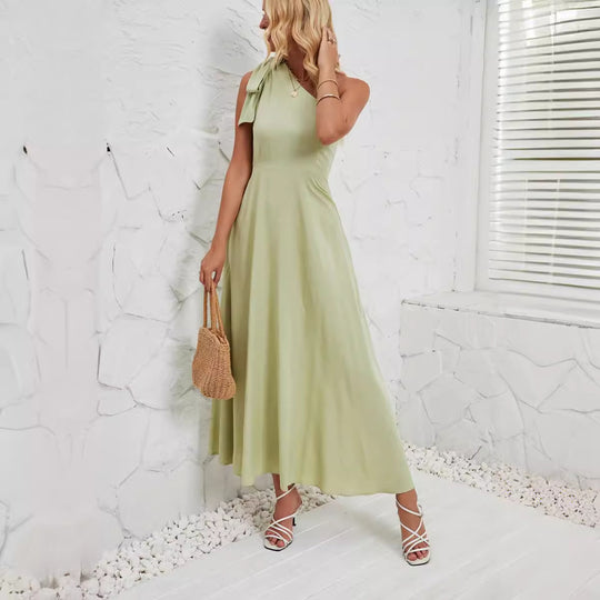 Damen Maxikleid mit asymmetrischem Design und Trägerdetail EB