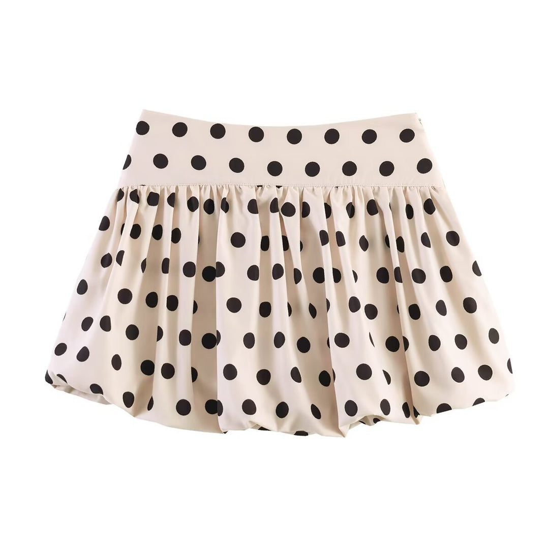 Damen gepuffter Rock mit spielerischem Punktedesign EB