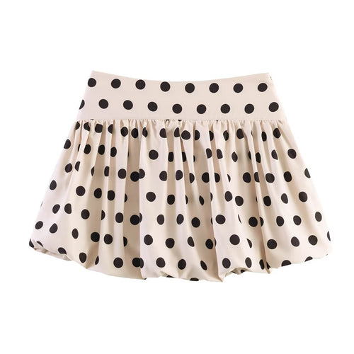 Damen gepuffter Rock mit spielerischem Punktedesign EB