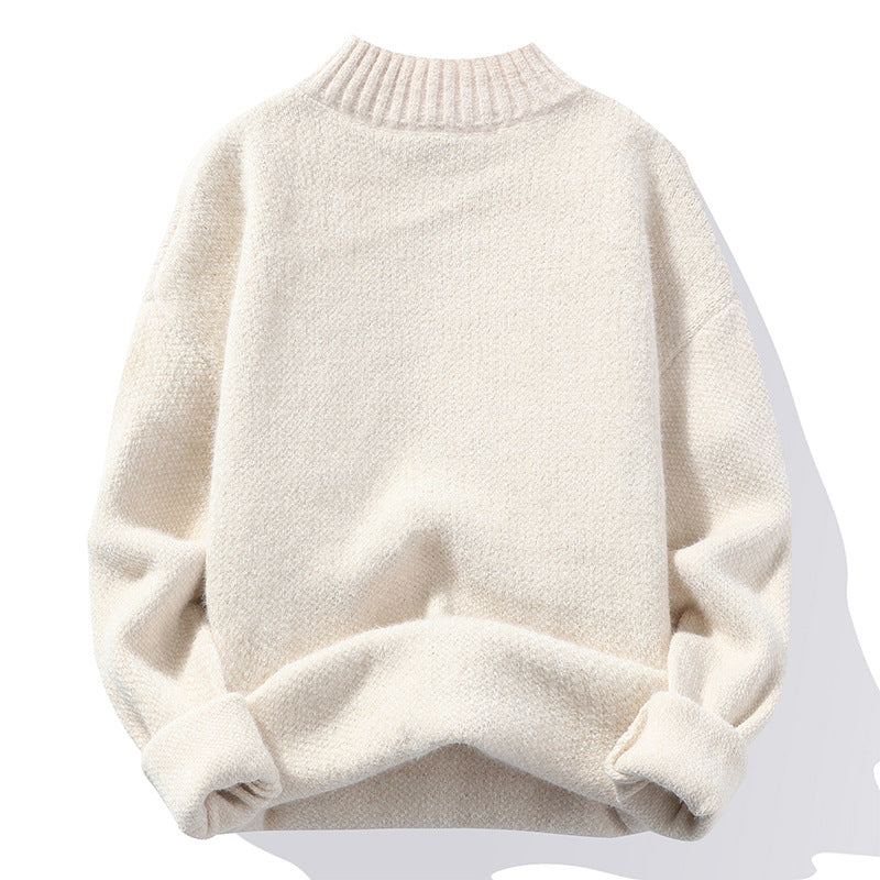 Damen Hochwertiger Rippstrickpullover mit hohem Kragen und lässigem Schnitt EB