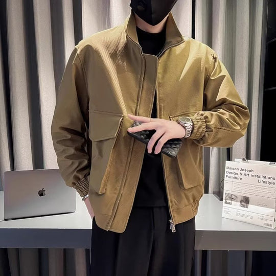 Herren modische Übergangsjacke mit praktischen Taschen und elastischen Bündchen EB