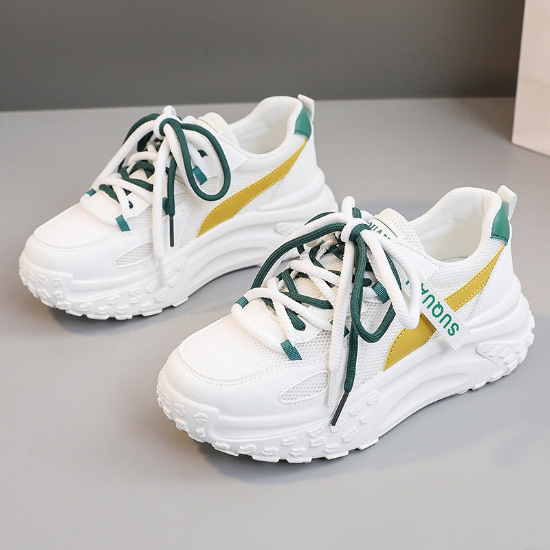 Damen trendige Chunky Sneakers mit atmungsaktiven Mesh-Einsätzen und komfortabler Dämpfung EB