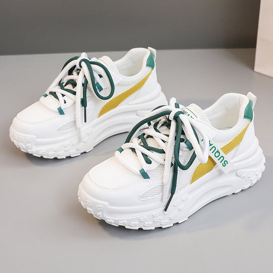 Damen trendige Chunky Sneakers mit atmungsaktiven Mesh-Einsätzen und komfortabler Dämpfung EB