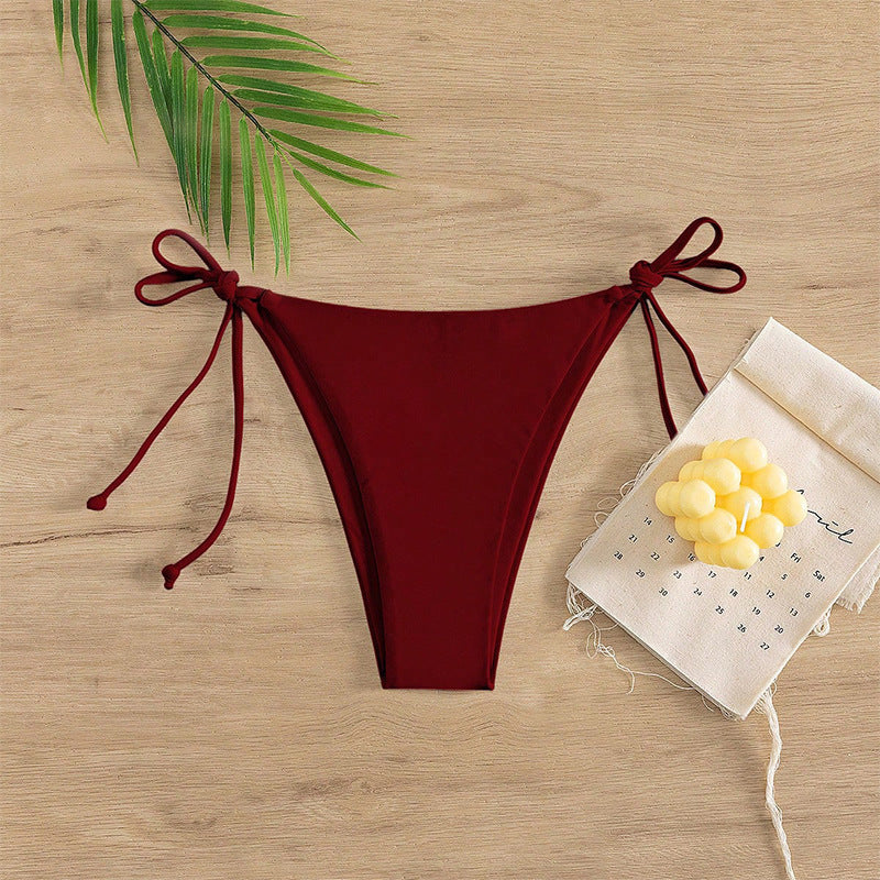 Damen Hochgeschnittenes Bikini-Unterteil mit verstellbaren Bindebändern EB