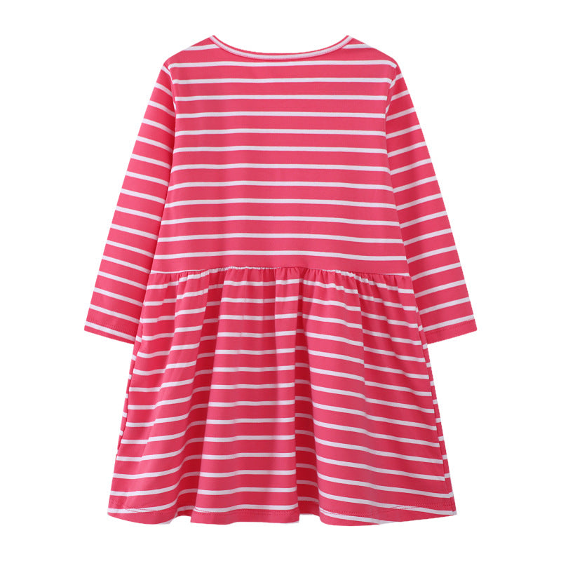 Mädchen Langarmkleid mit verspieltem Einhorn-Design EB