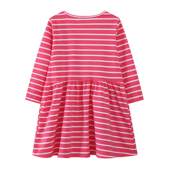 Mädchen Langarmkleid mit verspieltem Einhorn-Design EB