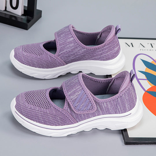 Damen Leichte Komfort-Sneaker mit Klettverschluss EB