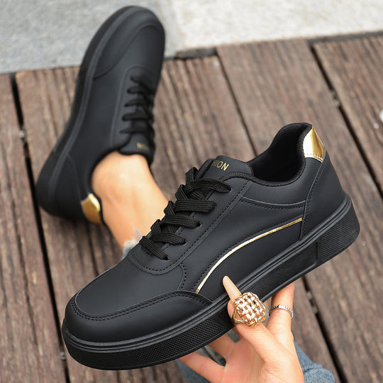 Damen Modische Sneaker mit eleganter Metallapplikation EB