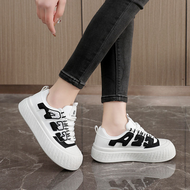 Damen modische Plateau Sneakers mit innovativem Design und stoßdämpfendem Profil EB