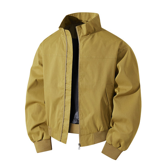Herren kurz geschnittener Blouson mit Stehkragen und geripptem Saum EB
