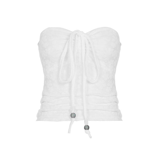 Damen Bandeau-Oberteil mit floralem Muster und geflochtenem Detail EB