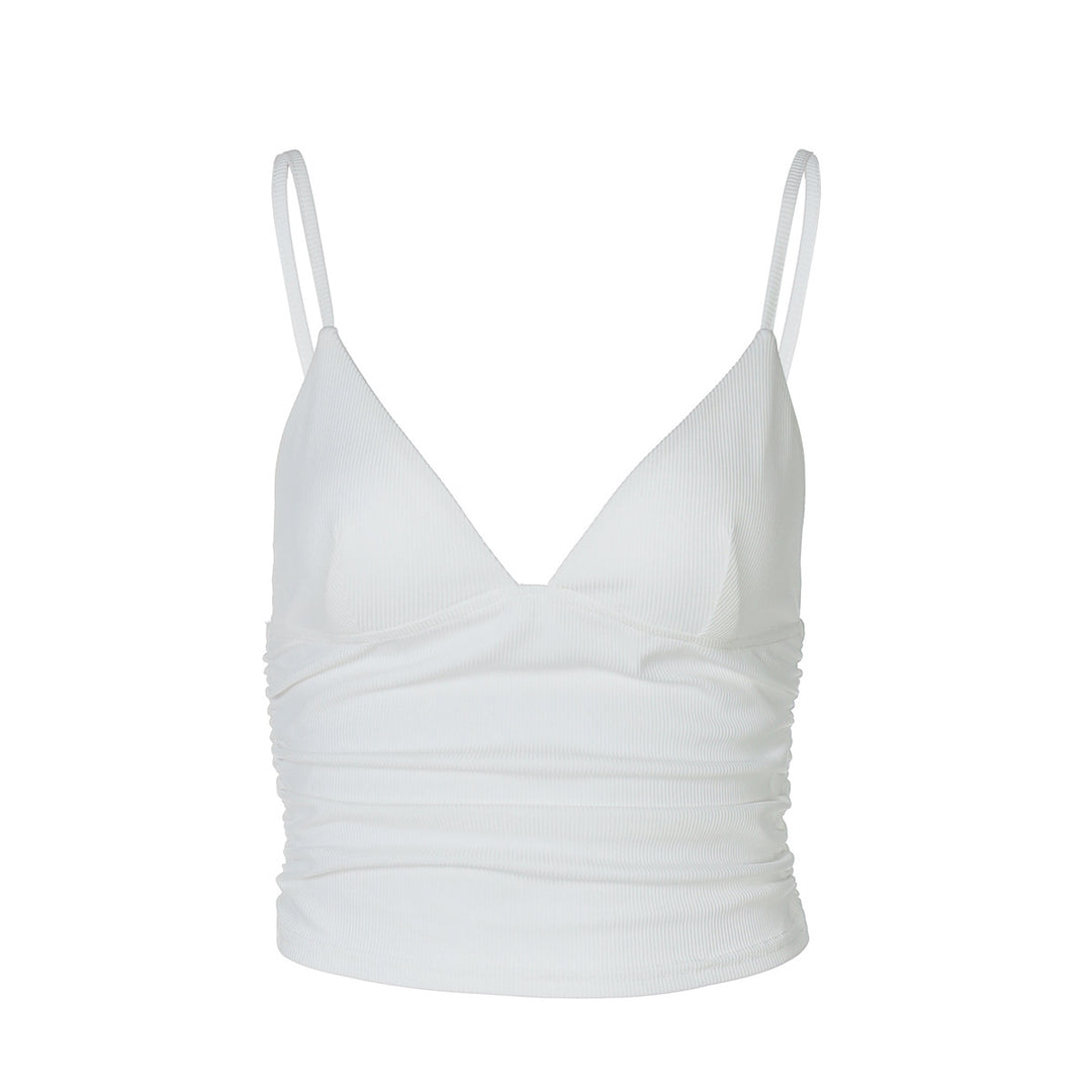 Damen Elegantes Spaghetti-Top mit Raffungen EB