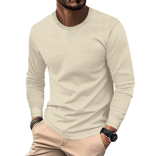 Herren modisches Langarmshirt mit strukturierter Oberfläche EB