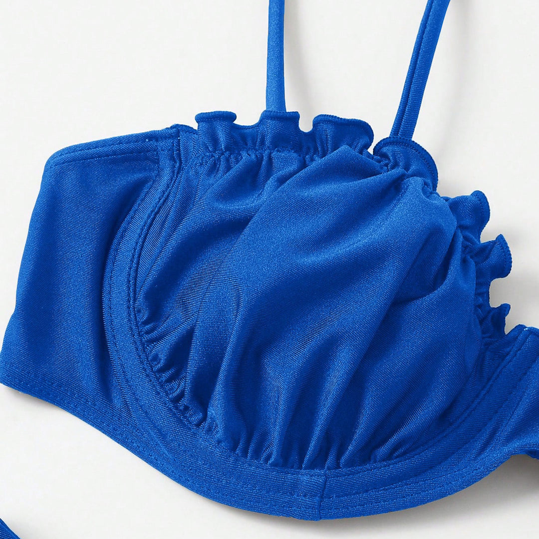 Damen Push-Up-Bikini mit Raffung und verstellbaren Trägern EB