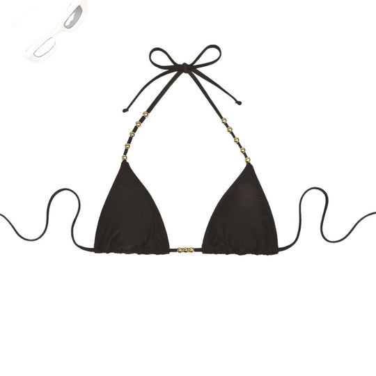 Damen Triangel-Bikini mit dekorativen goldfarbenen Akzenten EB