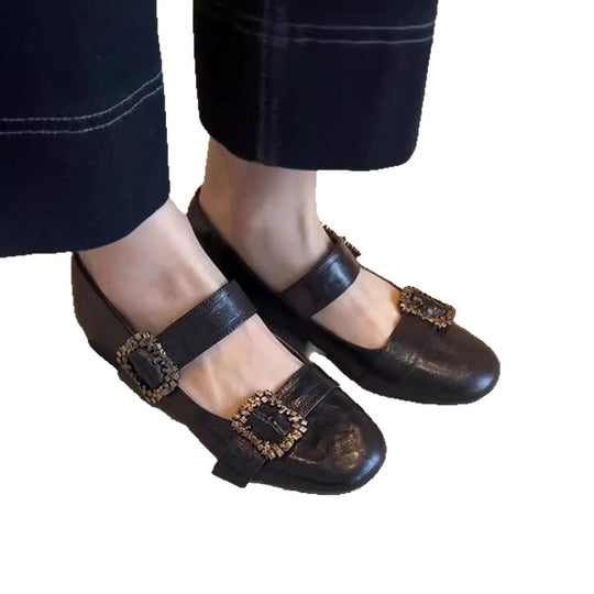 Damen elegante Ballerinas mit dekorativen Schnallen EB
