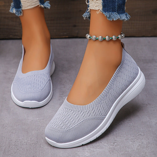 Damen Slip-On Freizeitschuhe mit atmungsaktivem Obermaterial EB