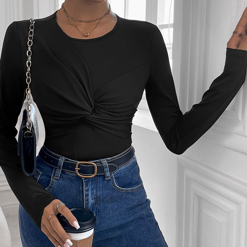 Damen Langärmliger Body mit innovativem Knotendesign EB