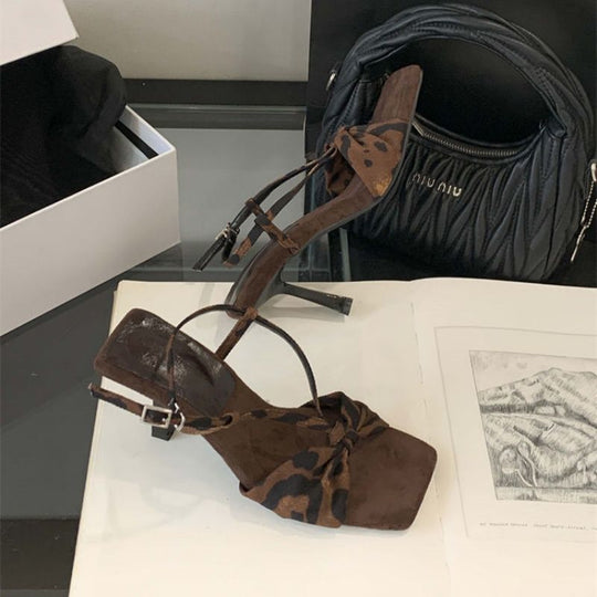 Damen elegante Slingback Sandalen mit dekorativer Schleifenverzierung EB