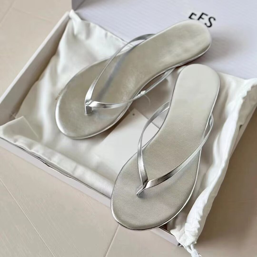Damen minimalistischen Zehentrenner-Sandalen mit flexiblem Fußbett EB