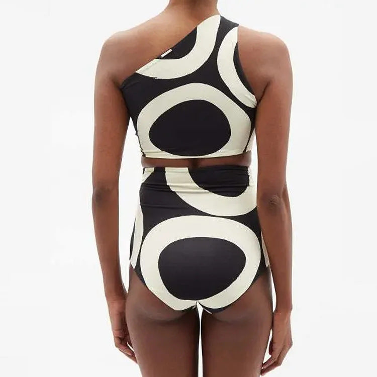 Damen Bikiniset mit asymmetrischem Oberteil und elegantem Wickelrock EB