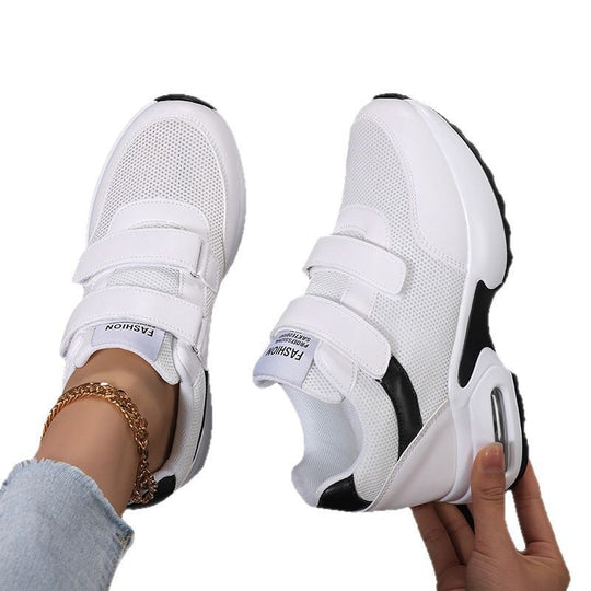 Damen nan sportliche Plateausneaker mit Klettverschluss und sichtbarer Luftpolstersohle aus atmungsaktivem Mesh EB