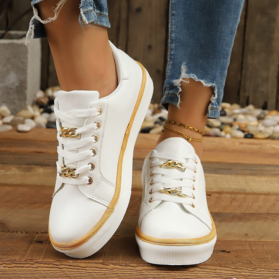 Damen Sneakers mit goldenen Akzenten EB