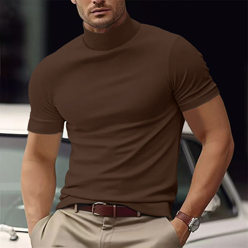 Herren Kurzarm Turtleneck T-Shirt EB