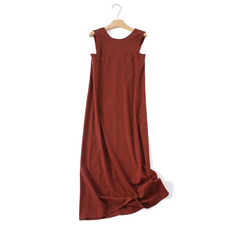 Damen Maxikleid mit elegantem V-Ausschnitt und fließendem Stoff EB