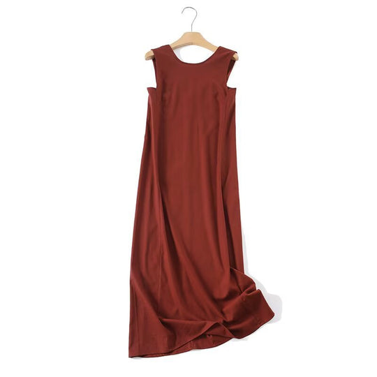 Damen Maxikleid mit elegantem V-Ausschnitt und fließendem Stoff EB