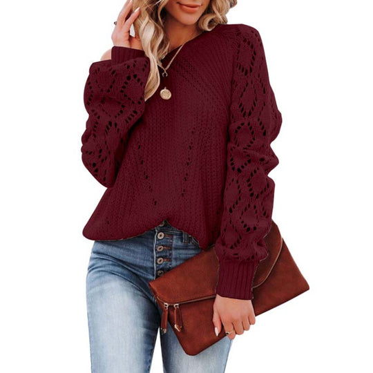 EB | Weiche Strickjacke mit Lochmuster Acryl Komfortabel und Elegant
