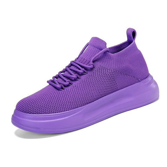 Damen nan elastischer Strick-Slip-on Sneaker mit viskoelastischer Fußbett-Einlage und dämpfender Plateau-Laufsohle EB