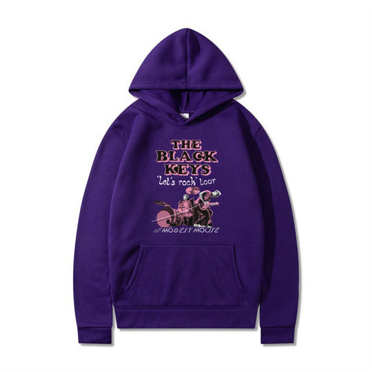 Damen Kapuzenpullover mit kreativem Rockband-Design und komfortabler Passform EB