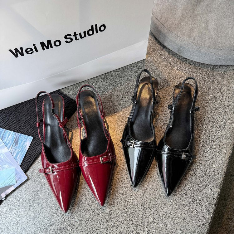 Damen Sling-Ballerinas mit modischem Riemchen und eleganter Kappe EB