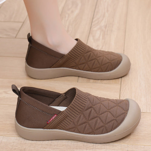 Damen Bequeme Slip-On Freizeitschuhe mit elastischem Bündchen EB