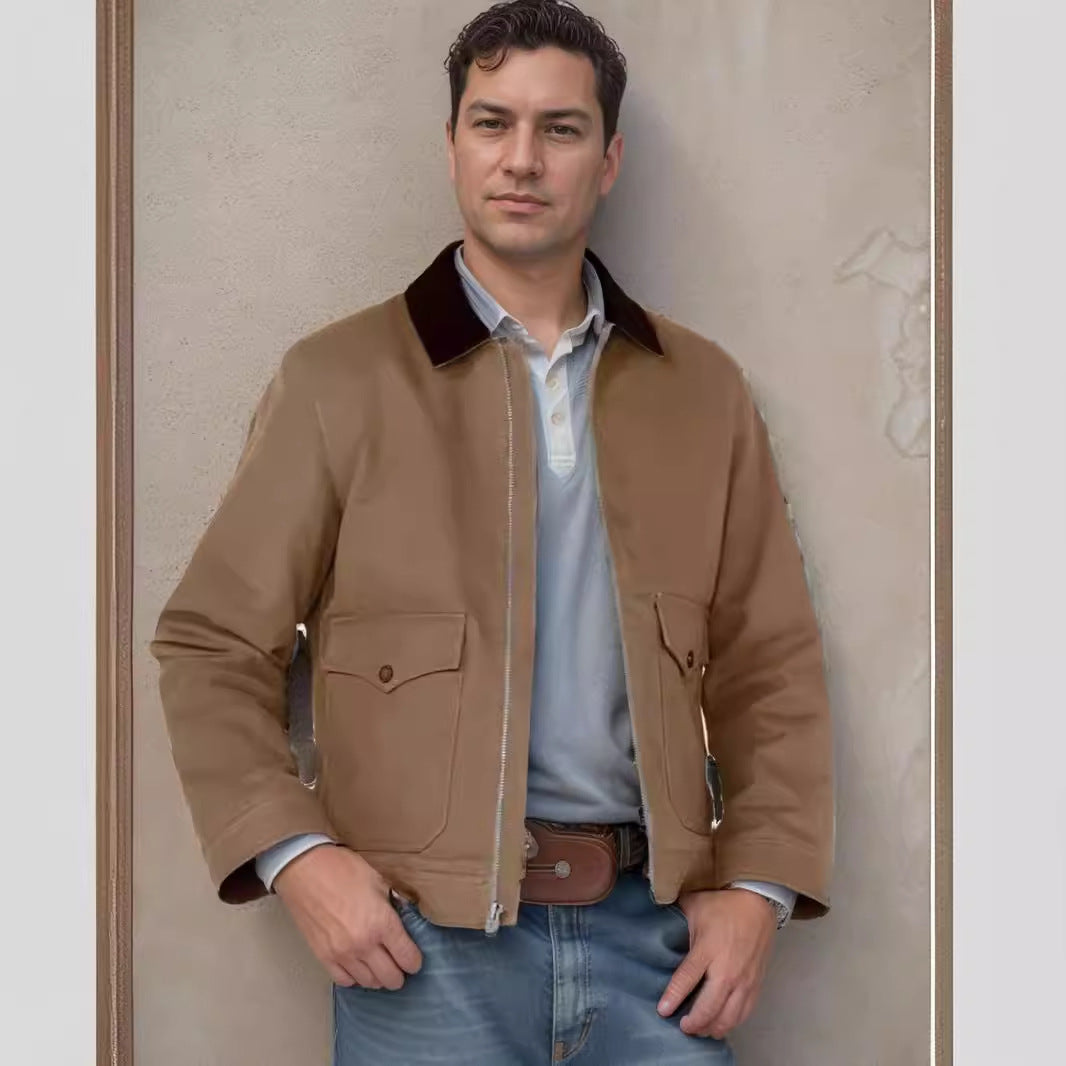 Herren lässige Utility-Jacke mit praktischen Taschen und robustem Design EB