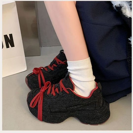 Damen Chunky-Plateau-Sneakers mit atmungsaktivem Mesh und sculpted Profil EB