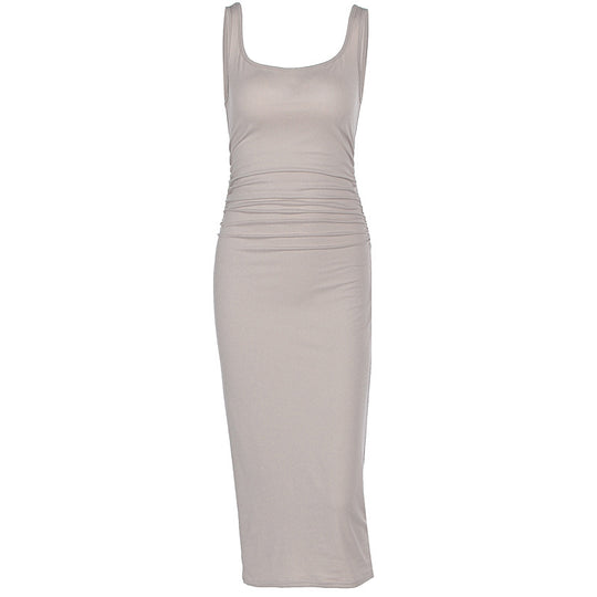 Damen Figurbetontes Midi-Kleid mit raffinierten Raffungselementen EB