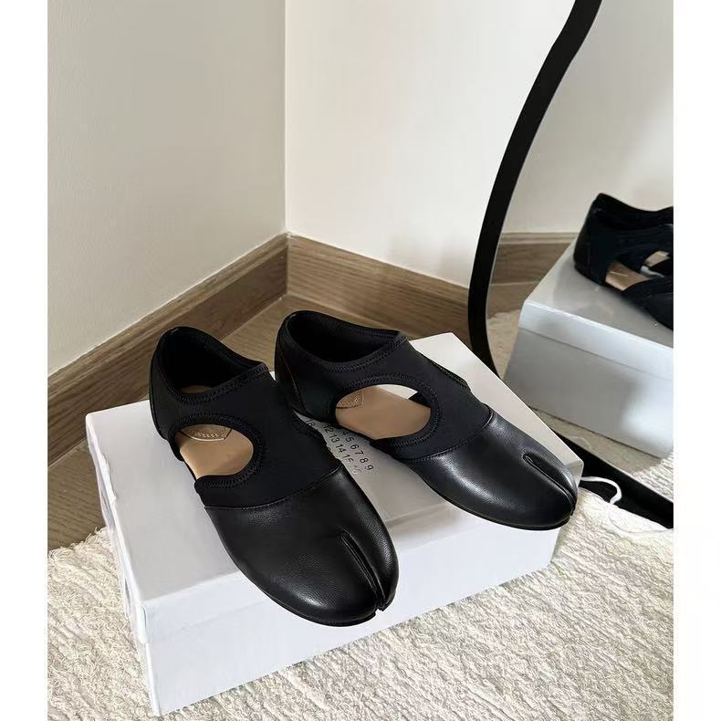 Damen Ballerinas mit innovativem Zehenteil und elastischem Riemendesign EB