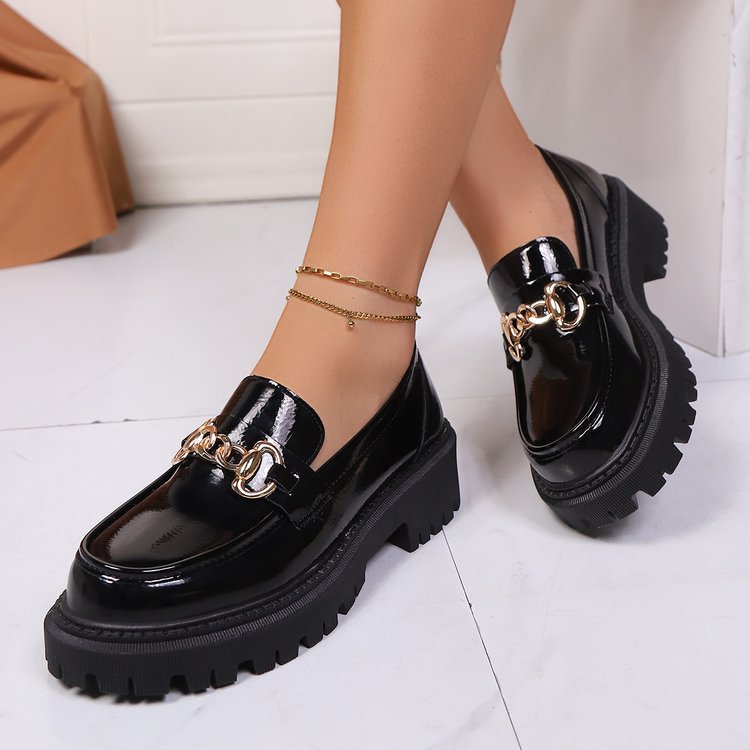 Damen komfortable Loafers mit schickem Metallaczent EB