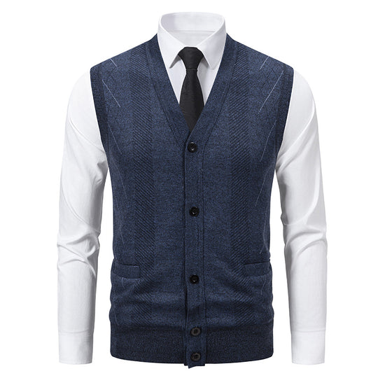 Herren elegante Weste mit strukturiertem Design und praktischen Taschen EB