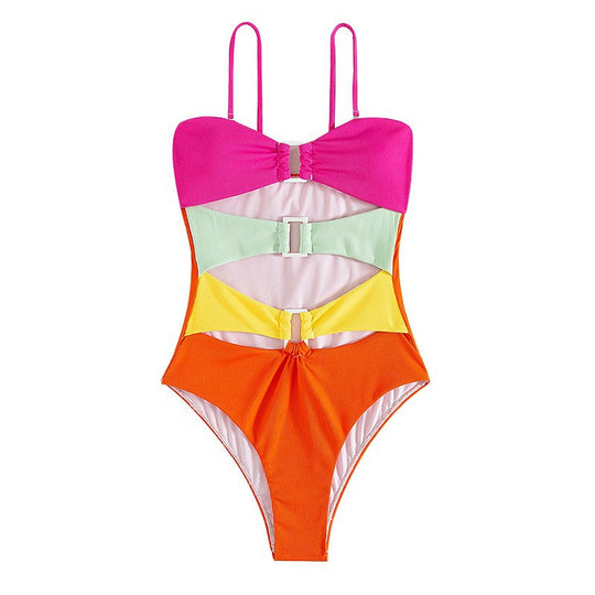 Damen Hoch geschnittener Stil-Badeanzug EB