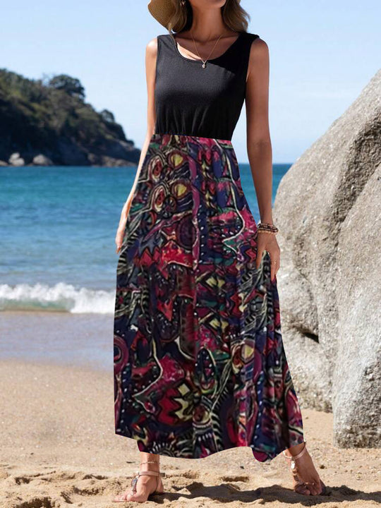 Damen Maxikleid mit floralem Muster und elegantem Schnitt EB
