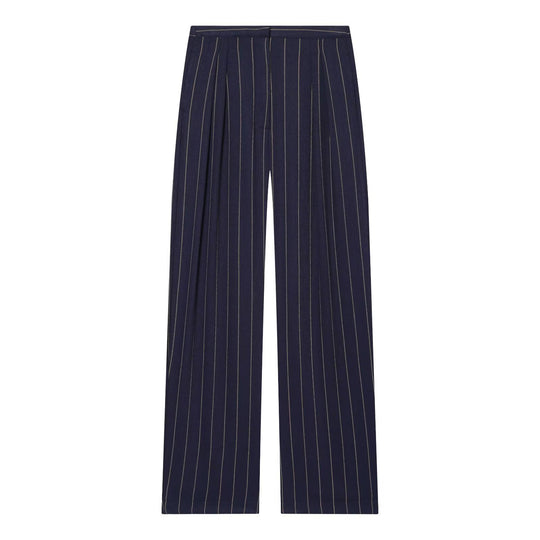 Damen weite Hochbundhose mit eleganter Streifenoptik und komfortablem Fall EB